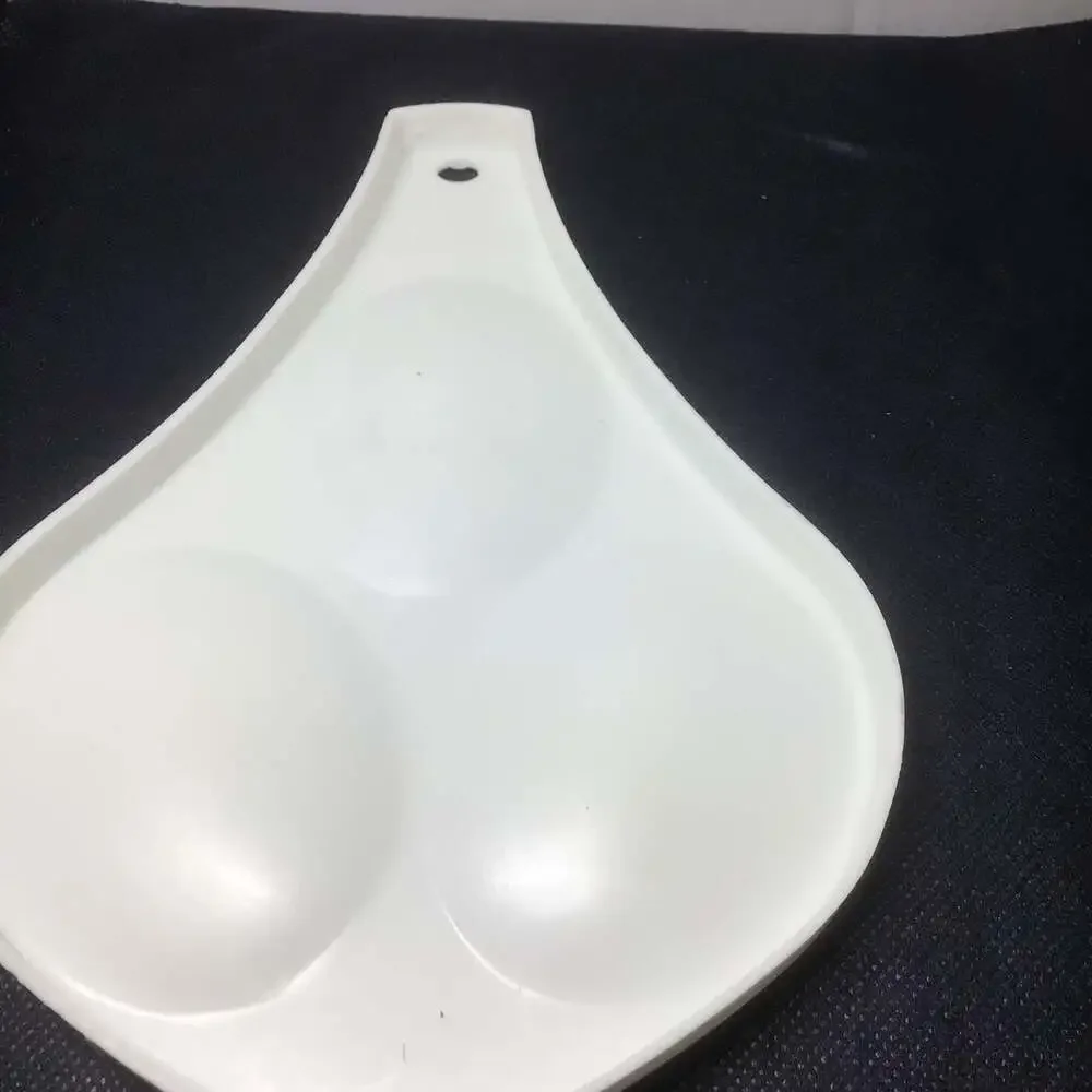 Vintage EKCO U.S.A. White Plastic 3-Well Spoon Rest
